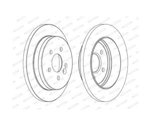 Disque de frein FERODO DDF1037C arrière, plein, 2 pièce