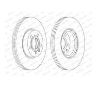 Disque de frein FERODO DDF1160C avant, ventilé, 2 pièce