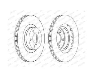 Disque de frein FERODO DDF1175C avant, ventilé, 2 pièce
