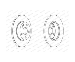 Disque de frein FERODO DDF1219C avant, plein, 2 pièce