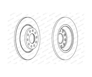 Disque de frein FERODO DDF1307C arrière, plein, 2 pièce
