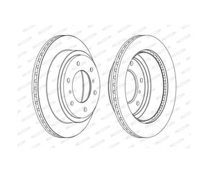 Disque de frein FERODO DDF1385C arrière, ventilé, 2 pièce