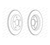 Disque de frein FERODO DDF1420C arrière, plein, 2 pièce