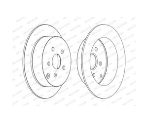 Disque de frein FERODO DDF1485C arrière, plein, 2 pièce