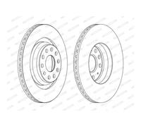 Disque de frein FERODO DDF1503C arrière, ventilé, 2 pièce