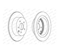Disque de frein FERODO DDF1590C arrière, plein, 2 pièce