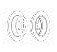 Disque de frein FERODO DDF1598C arrière, plein, 2 pièce