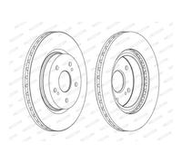 Disque de frein FERODO DDF1635C avant, ventilé, 2 pièce