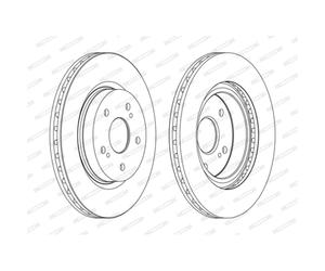 Disque de frein FERODO DDF1635C avant, ventilé, 2 pièce