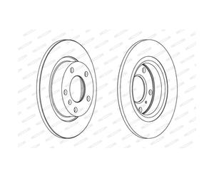 Disque de frein FERODO DDF1651C arrière, plein, 2 pièce