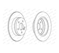Disque de frein FERODO DDF1689C arrière, plein, 2 pièce