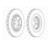 Disque de frein FERODO DDF1727C avant, ventilé, 2 pièce