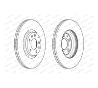 Disque de frein FERODO DDF1880C avant, ventilé, 2 pièce