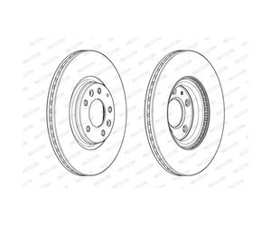 Disque de frein FERODO DDF1880C avant, ventilé, 2 pièce