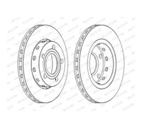 Disque de frein FERODO DDF1887C arrière, ventilé, 2 pièce