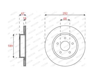 Disque de frein FERODO DDF2786C arrière, ventilé, 2 pièce
