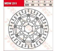 Disque De Frein Flottant Rond TRW MSW211 Aprilia RS 125 2011-2012