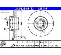 Disque de frein FORD GALAXY I 2.0 i 24.0126-0115.1 (1 pcs)