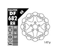 Disque de frein Galfer DF682RH WAVE® rigide 292x5mm arrière pour Harley Davidson FLSTC Fat Boy FXDL Dyna Glide Low Rider FXST Softail Standard XLH Sportster année 1984 - 2005