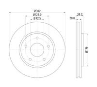 Disque De Frein Hella 8DD 355 129-011 Pro High Carbon pour Audi Chrysler Dodge