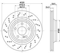 Disque de frein HELLA PAGID pour MERCEDES SL