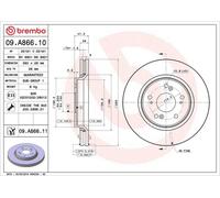 Disque de frein BREMBO 09A86611 avant, ventilé, 1 pièce