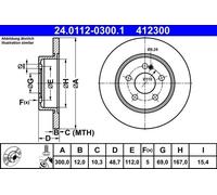 Disque de frein MERCEDES-BENZ CLASSE C C 160 24.0112-0300.1