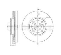 Disque De Frein Metelli 23-0835C pour Fiat Opel Abarth