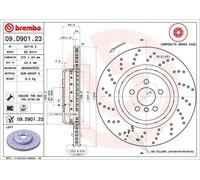 Disque de frein perforé/ventilé de l'intérieur 09.D901.23 BREMBO pour BMW 5 7