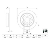 Disque de frein plein 0 986 479 E45 BOSCH pour HYUNDAI KIA