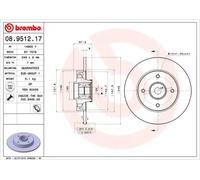 Disque de frein BREMBO 8951217 arrière, plein, 1 pièce
