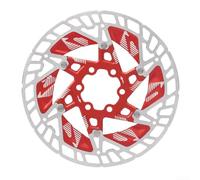 Disque de frein pour vélo de 160 mm en alliage d'aluminium et acier au carbone, avec 6 trous de montage de boulons et ailettes de guidage stéréoscopiques pour le refroidissement (rouge)