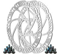 Disque de frein pour vélo, Ensemble de 2 Rotors de Frein à Disque de 160 mm avec 12 Vis en Acier Inoxydable, Disque de Frein VTT pour Vélo de Route