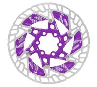 Disque de frein pour VTT de 160 mm de diamètre en alliage d'aluminium et acier au carbone avec montage standard à 6 boulons et design de refroidissement amélioré du flux d'air (violet)