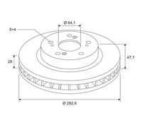 Disque de frein revêtu - VALEO - 672514 - Essieu avant - Ventilé - Boîte de 1