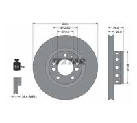 Disque de frein TEXTAR 92070900 avant, ventilé, 1 pièce