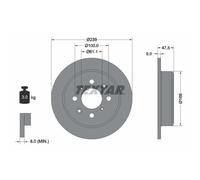 Disque de frein TEXTAR 92077903 arrière, plein, 1 pièce