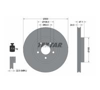 Disque de frein TEXTAR 92109605 avant, ventilé, à haute teneur en carbone, 1 pièce