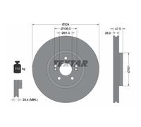 Disque de frein TEXTAR 92119405 avant, ventilé, à haute teneur en carbone, 1 pièce