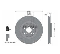Disque de frein TEXTAR 92119805 avant, ventilé, perforé, à haute teneur en carbone, 1 pièce