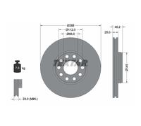 Disque de frein TEXTAR 92121005 avant, ventilé, à haute teneur en carbone, 1 pièce