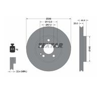 Disque de frein TEXTAR 92132005 avant, ventilé, à haute teneur en carbone, 1 pièce