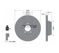 Disque de frein TEXTAR 92137805 avant, ventilé, à haute teneur en carbone, 1 pièce