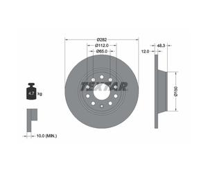 Disque de frein TEXTAR 92140803 arrière, plein, 1 pièce