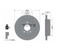 Disque de frein TEXTAR 92141703 arrière, ventilé, 1 pièce