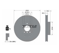 Disque de frein TEXTAR 92160805 avant, ventilé, à haute teneur en carbone, 1 pièce