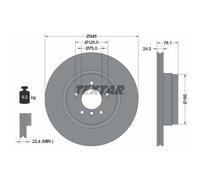 Disque de frein TEXTAR 92161205 arrière, ventilé, 1 pièce