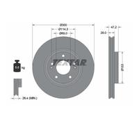 Disque de frein TEXTAR 92166505 avant, ventilé, à haute teneur en carbone, 1 pièce