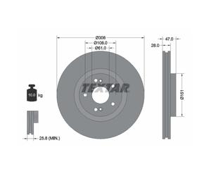 Disque de frein TEXTAR 92174005 avant, ventilé, à haute teneur en carbone, 1 pièce
