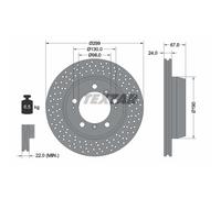 Disque de frein TEXTAR 92176705 hinten, belüftet, perforiert, hochkarbonisiert, 1 Stück